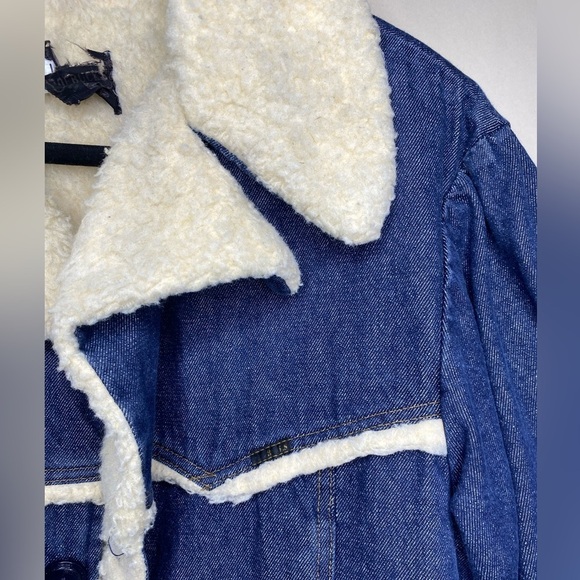 Vintage Sears Roebuck Heavy Sherpa Denim 70’s Chore Jacket Sz 46 - Picture 6 of 14